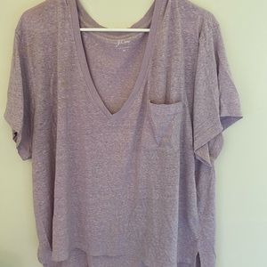 J crew purple pocket tee